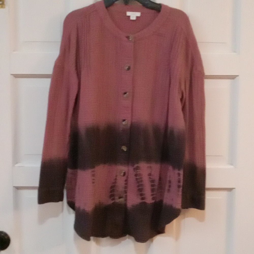 PureJill Tie-dyed Ombre Lagenlook Tunic Top